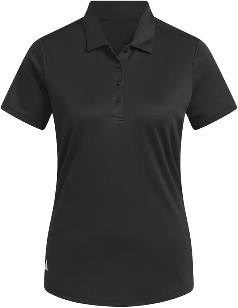 Adidas Women's Solid Performance Short Sleeve Polo Shirt - Black