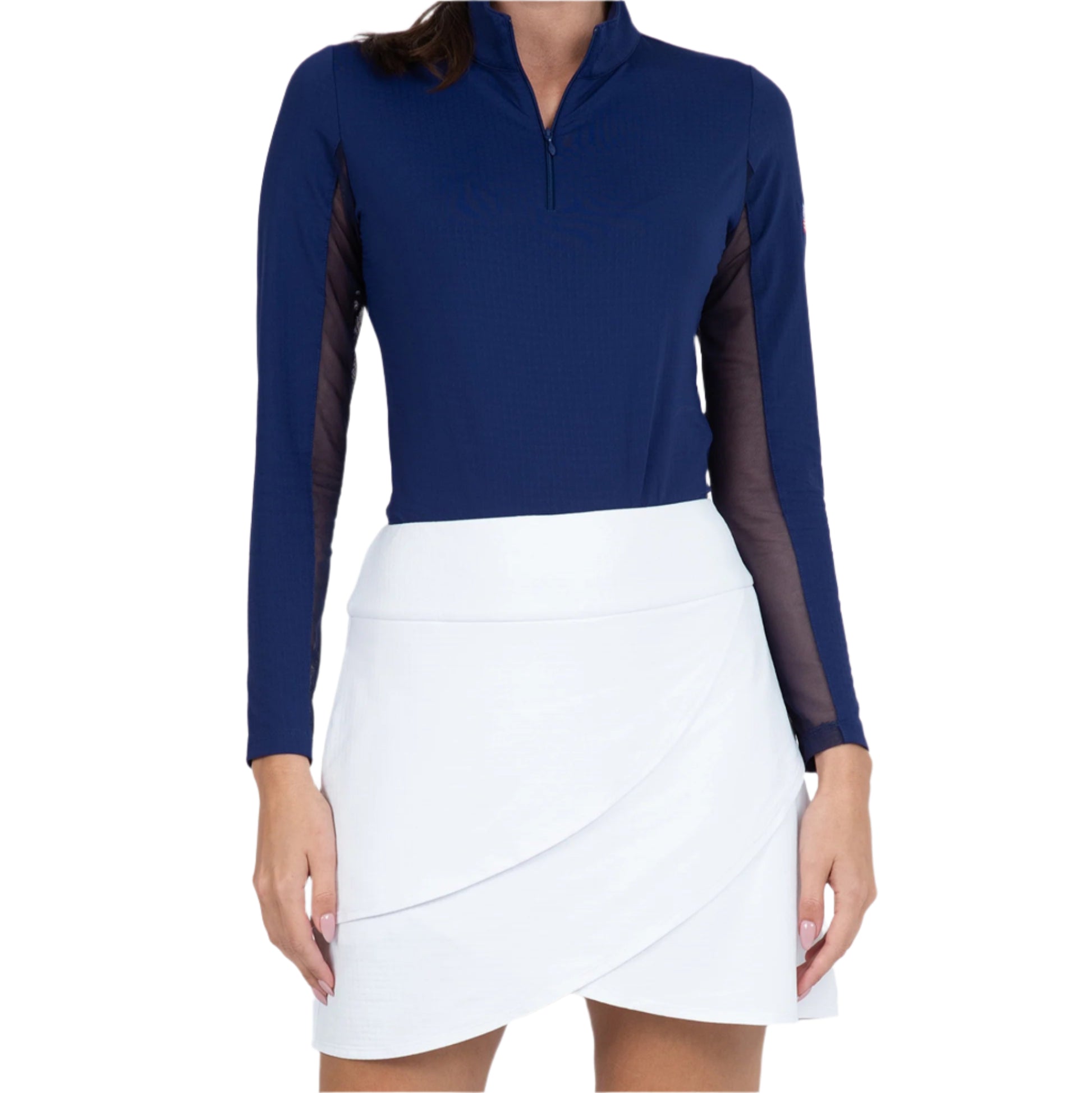 IBKUL Ladies Solid Layered Skort - White