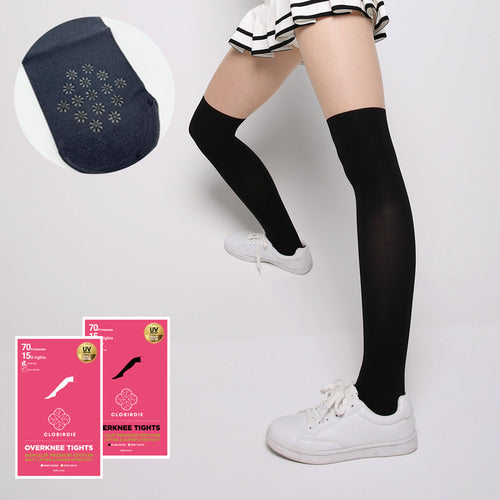 Clobirdie two-tone half-and-half golf stockings knee-high non-slip UV protection