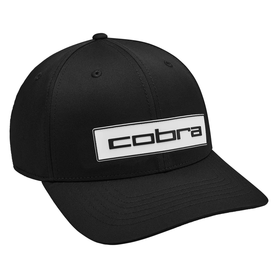 Black cap with Cobra logo on a white background
