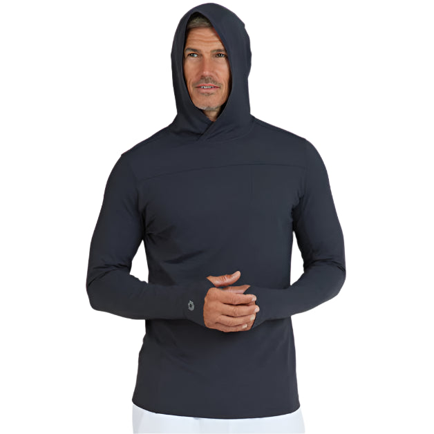 IBKUL-Mens-Solid-Long-Sleeve-Hoody-Charcoal-2