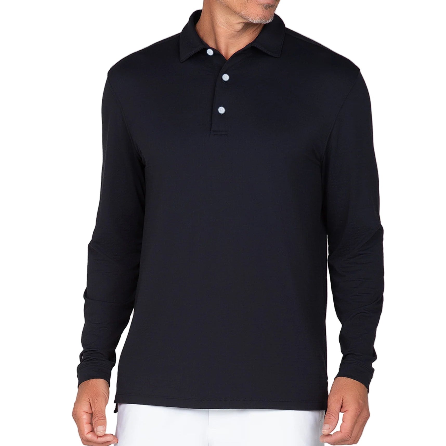IBKUL Men's Long Sleeve Polo - Black