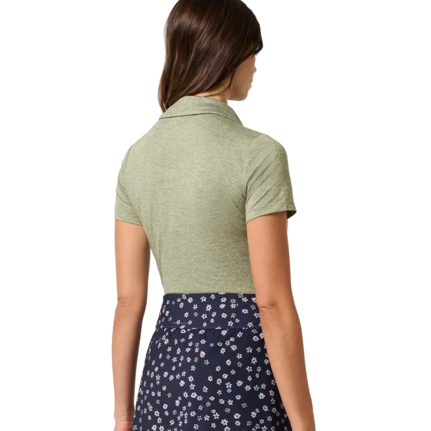 TravisMathew Ladies Skyloft Light Polo 2.0 - Heather Oil Green