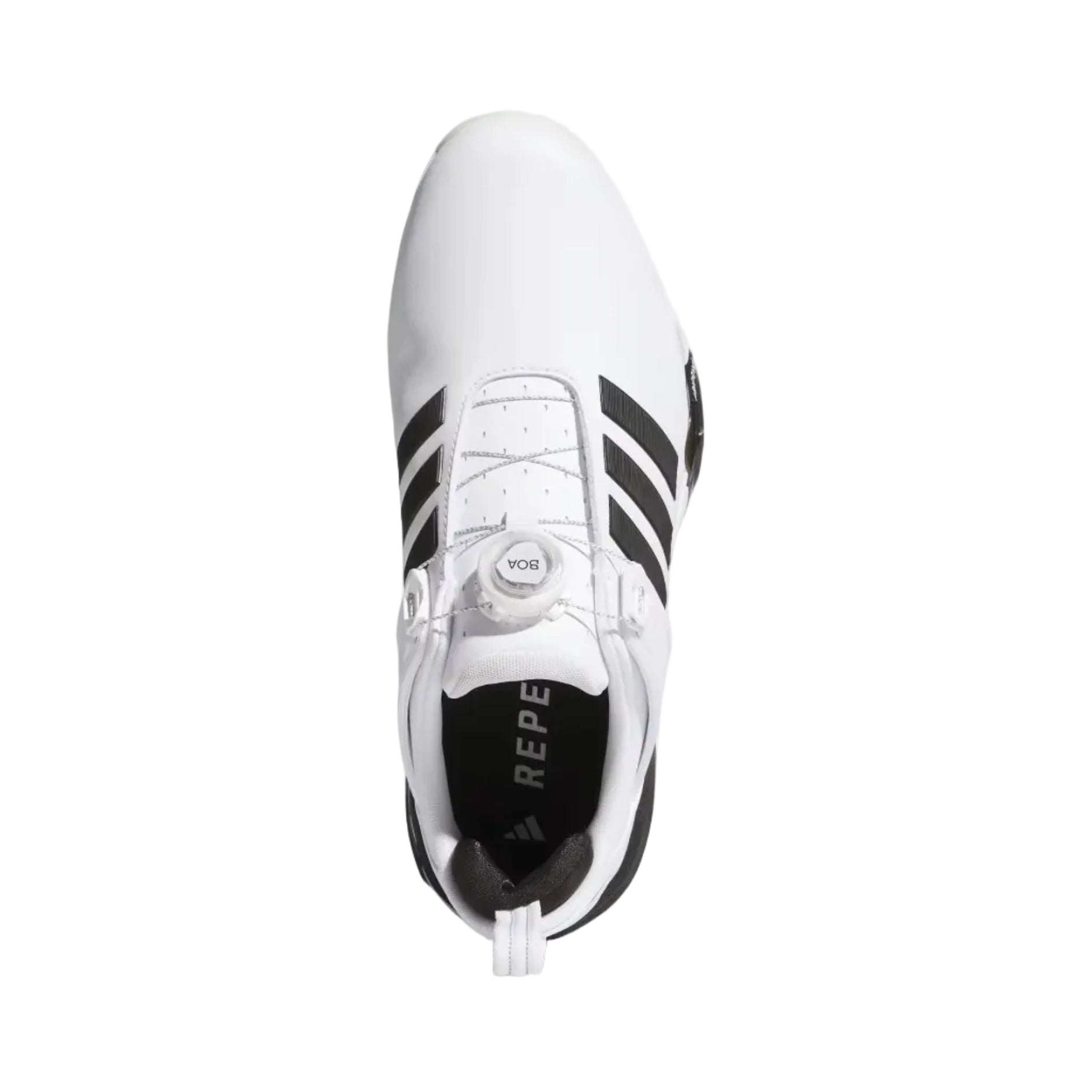 adidas golf shoes in white with black stripes