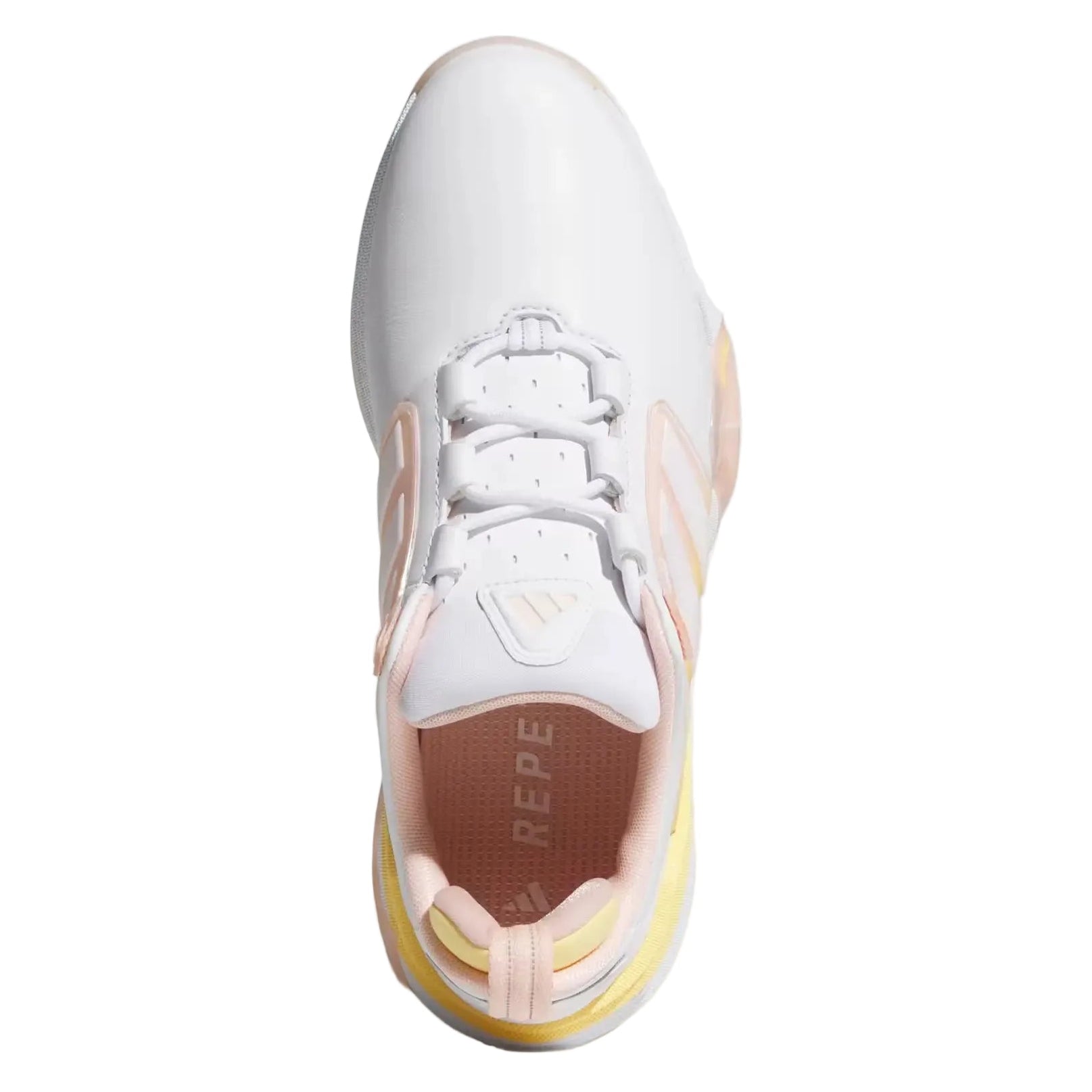 Adidas 26' Ladies Adipower Spikeless Golf Shoes - White/Blush Pink/Ice Tangerine