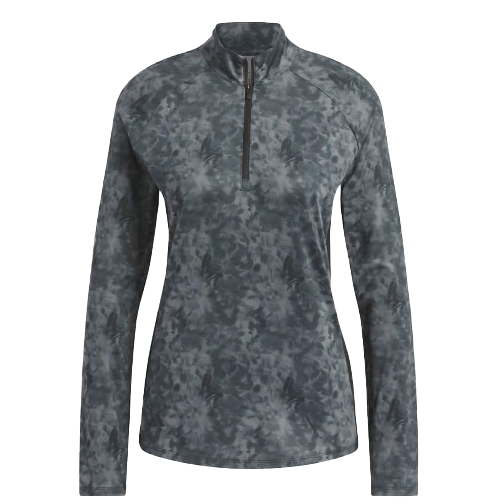 Adidas Women's Essentials Long Sleeve Printed Mock Polo Shirt Golf HQ