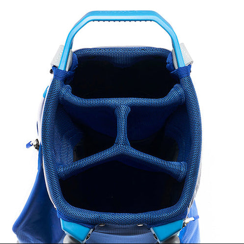 mizuno staff golf stand bag in blue and white colour