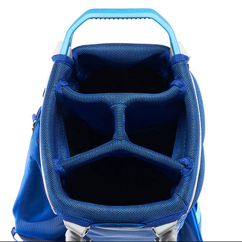 mizuno staff golf stand bag in blue and white 