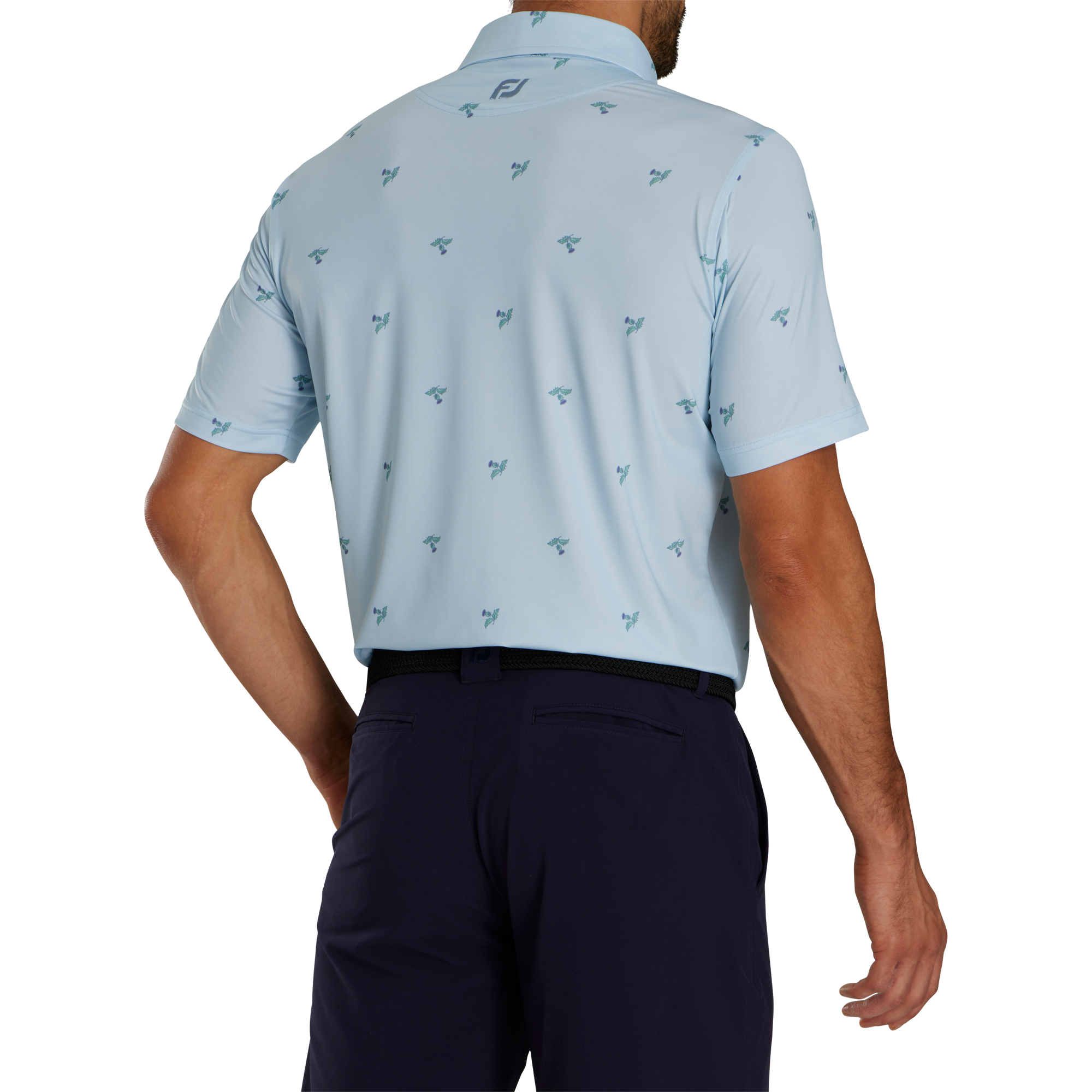 FootJoy Thistle Print Lisle Polo - Mist