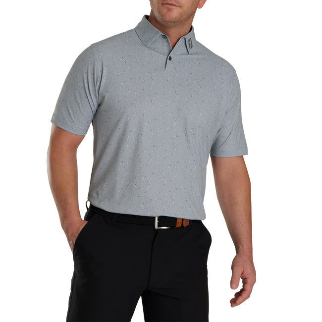 Footjoy 24 Tweed Texture Polo - Grey Cliff