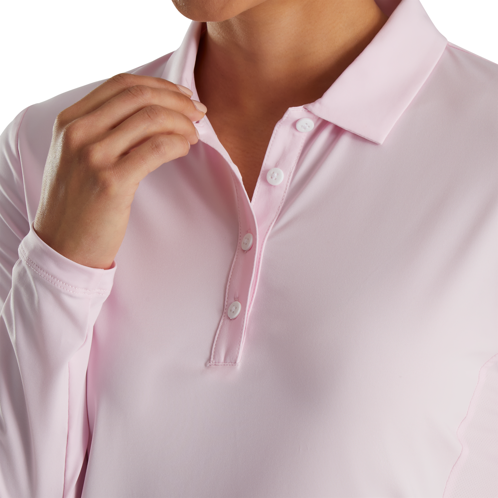 FootJoy Women's  Long Sleeve Solid Jersey Sun Protection Shirt - Pink