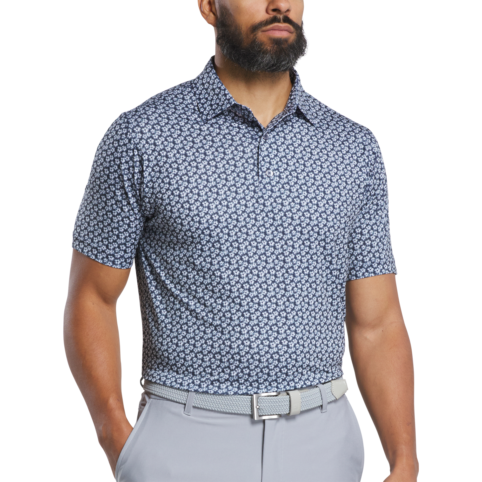FootJoy Flower Sketch Lisle Golf Polo