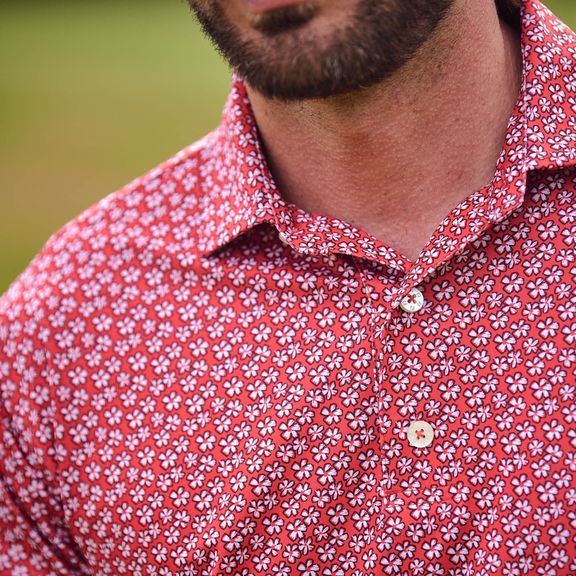 FootJoy Flower Sketch Lisle Golf Polo