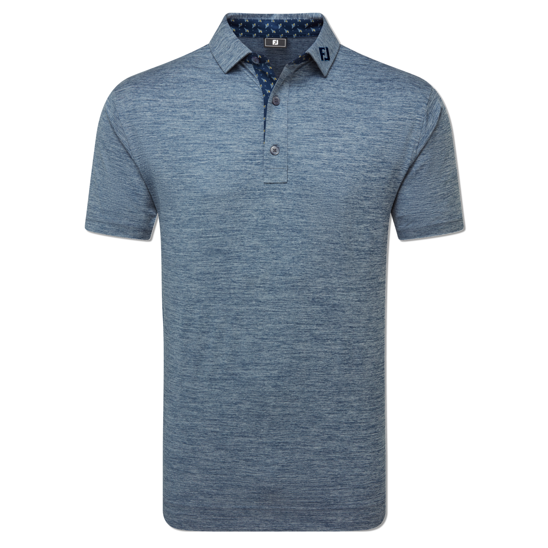 FootJoy Men's Heather Lisle Polo - Navy/Bud
