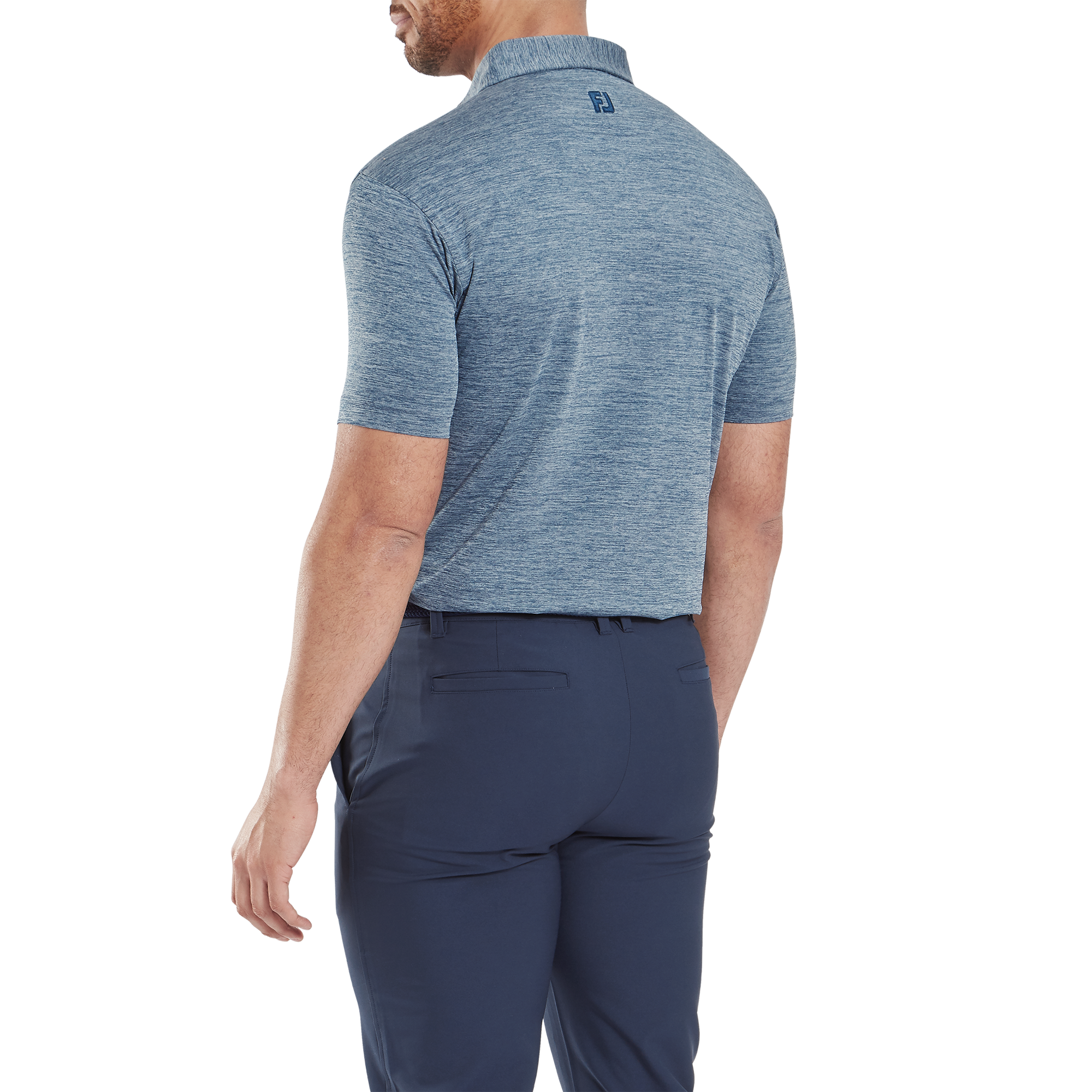 FootJoy Men's Heather Lisle Polo - Navy/Bud