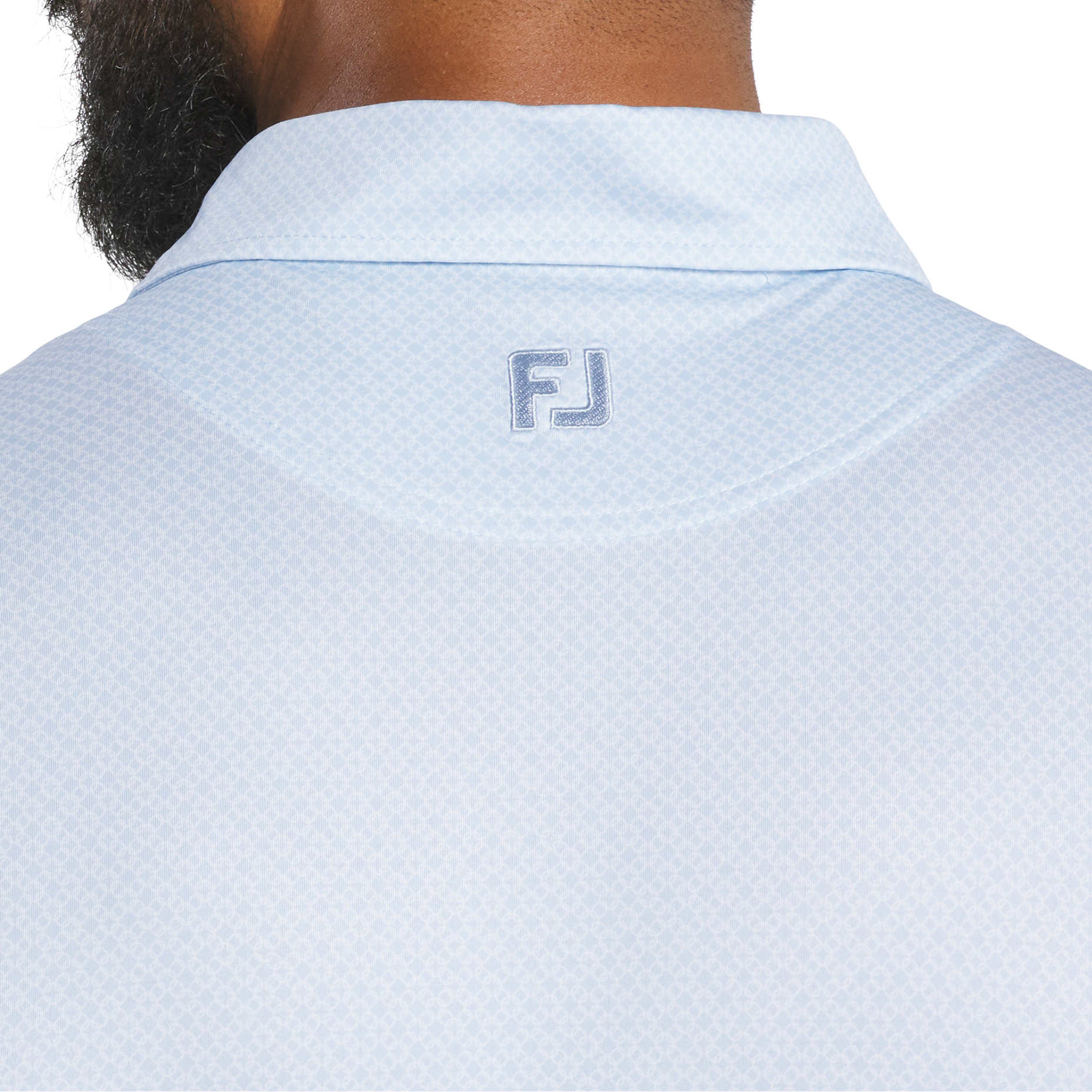 FootJoy Men's Loop Print Polo - White/Skyway