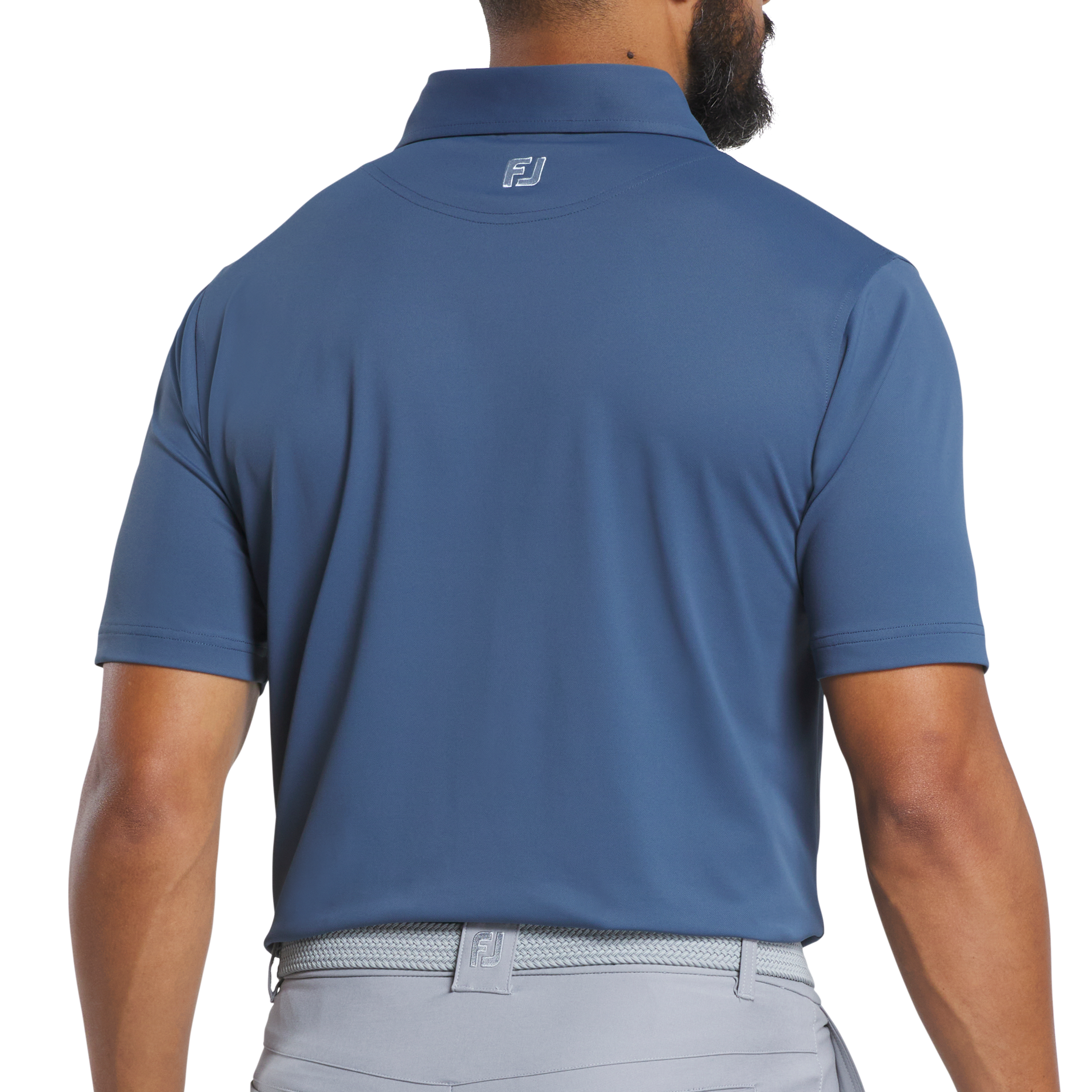 FootJoy Men’s Pique Trim Polo – Navy/Skyway
