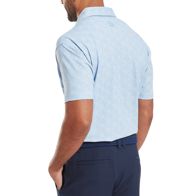 FootJoy Speckle Print Pique Polo - BlueJay/White