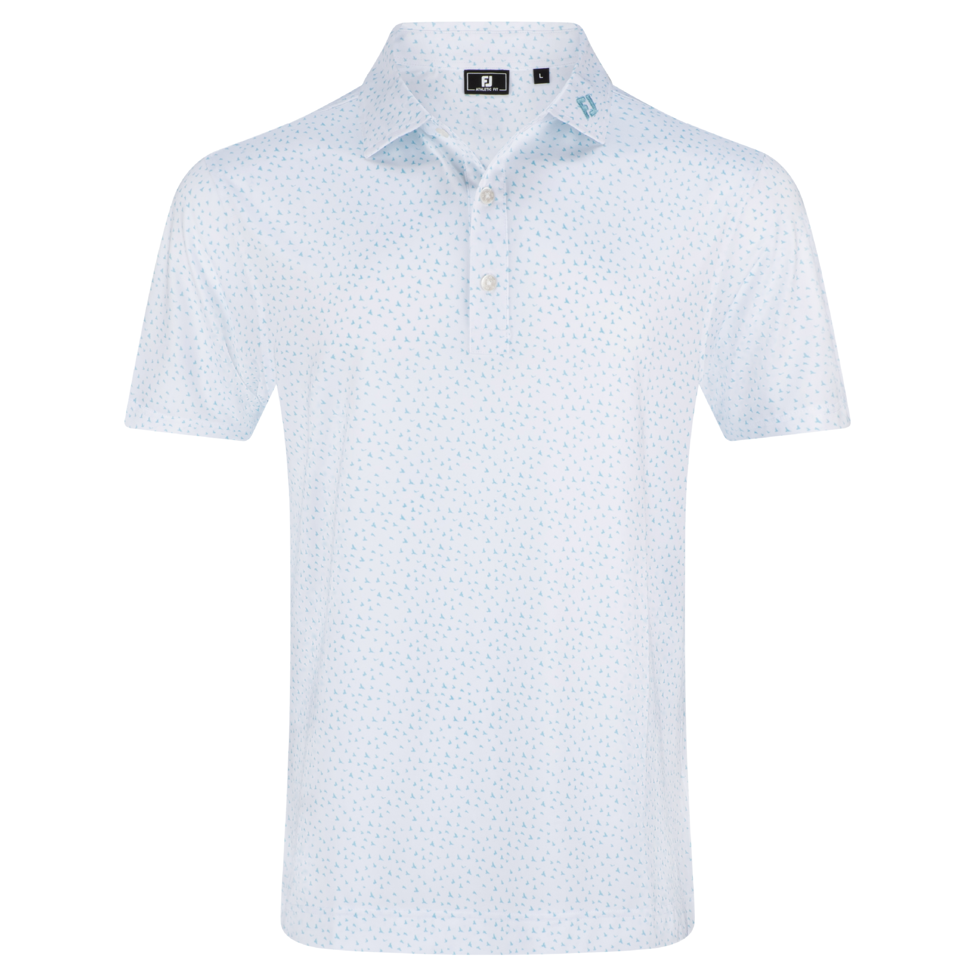 FootJoy Bird Print Lisle Polo  White / Air Blue