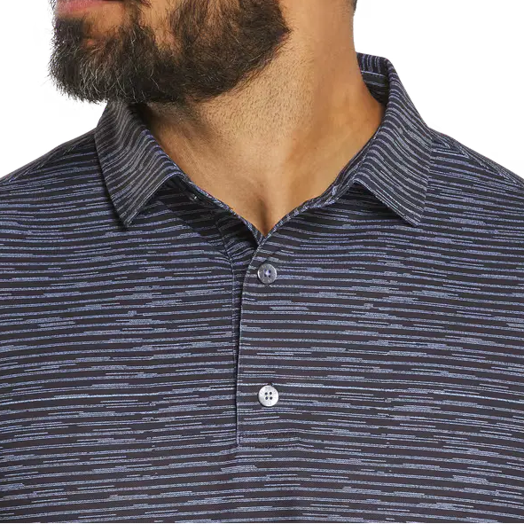 FootJoy Broken Stripe Pique Polo - Black/Periwinkle