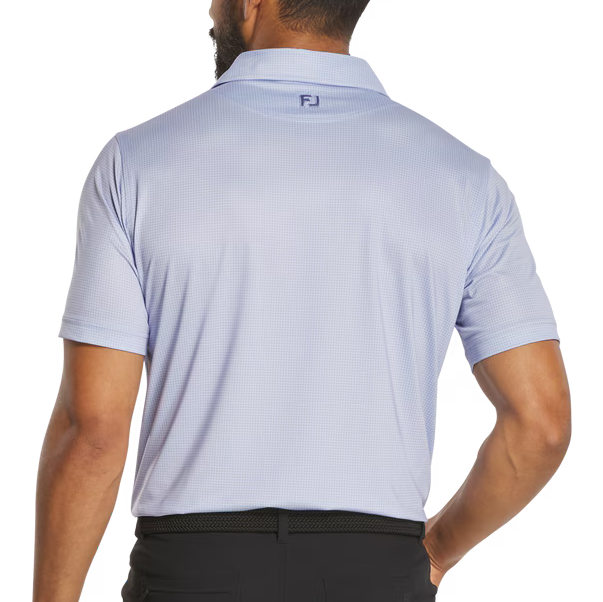 FootJoy Circle Foulard Lisle Polo - Periwinkle/Ice Water