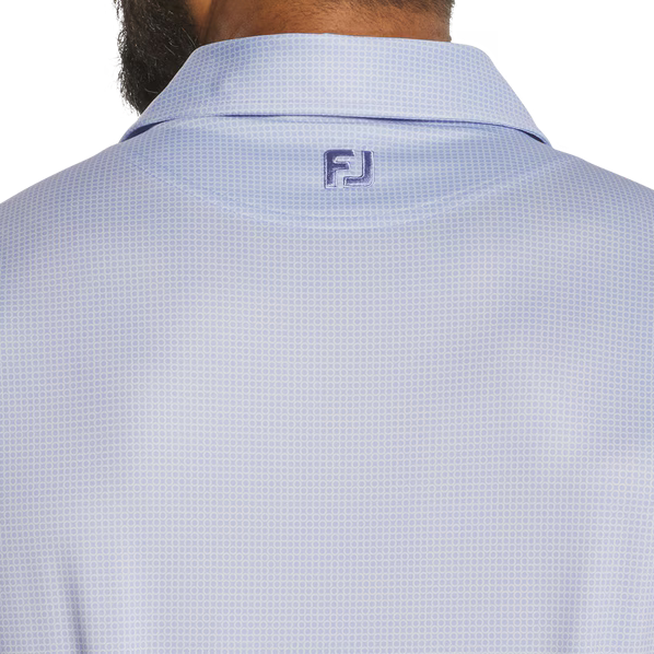 FootJoy Circle Foulard Lisle Polo - Periwinkle/Ice Water