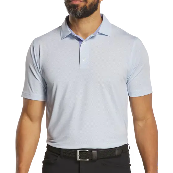 FootJoy Deco Diamond Print Polo - Periwinkle/Ice Water