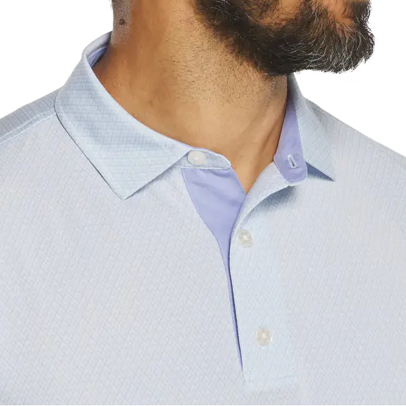 FootJoy Deco Diamond Print Polo - Periwinkle/Ice Water