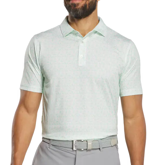 FootJoy Vintage Floral Lisle Polo - White/Seafoam
