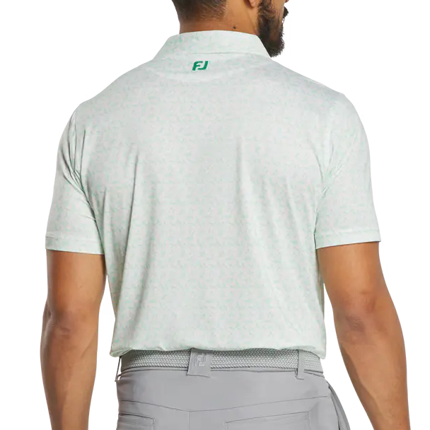 FootJoy Vintage Floral Lisle Polo - White/Seafoam