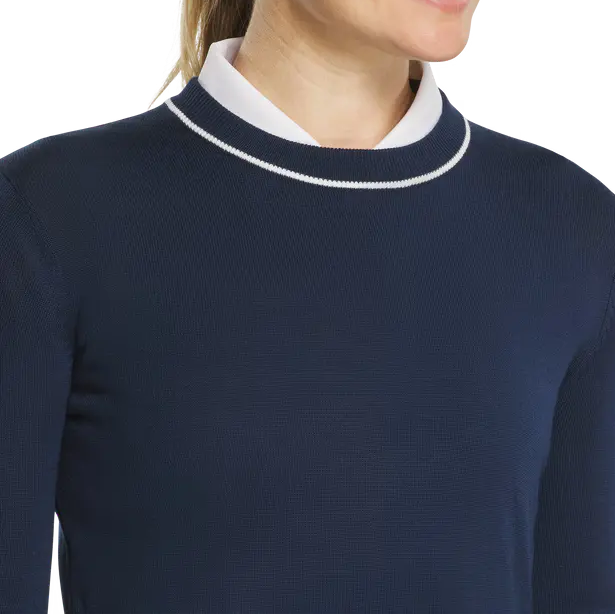 FootJoy Ladies Wool Blend Crew Pullover - Navy