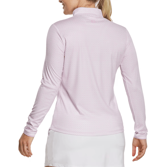 FootJoy Ladies Quarter-Zip Sun Protection Shirt - White / Orchid