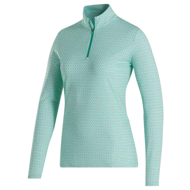 FootJoy Ladies Quarter-Zip Sun Protection Shirt - White/Emerald