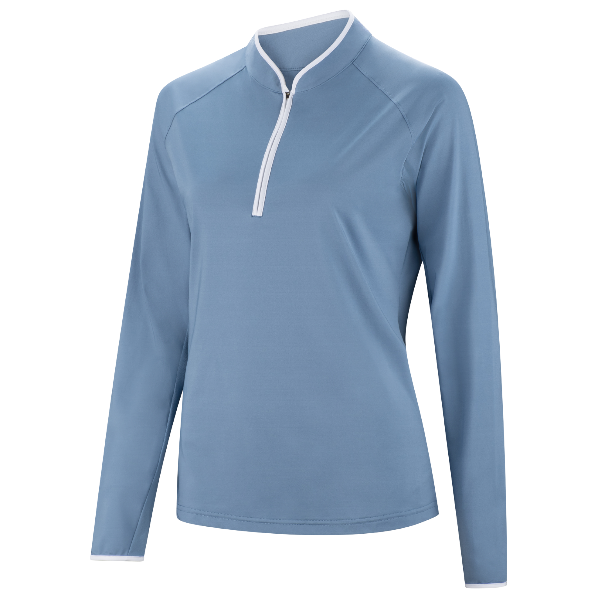 FootJoy Ladies Solid Quarter-Zip Sun Protection Shirt - Blue Stone