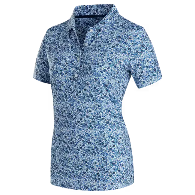 FootJoy Ladies Short Sleeve Polo Shirt - Navy/Floral