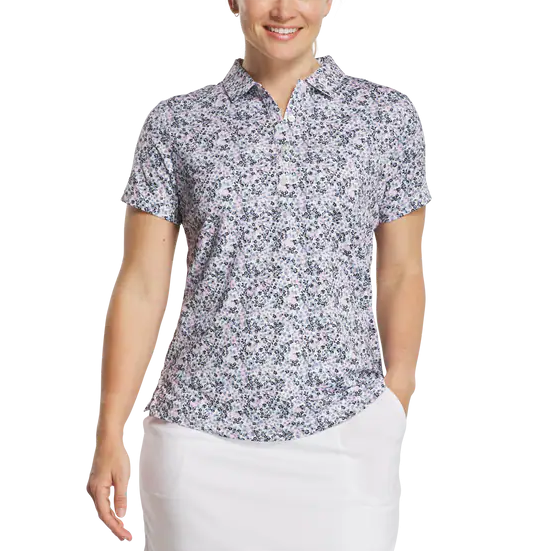 FootJoy Ladies Short Sleeve Polo Shirt - Orchid / Floral