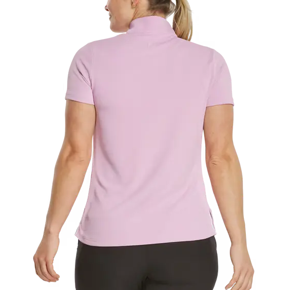 FootJoy Ladies Quarter  Zip Short Sleeve Shirt - Orchid