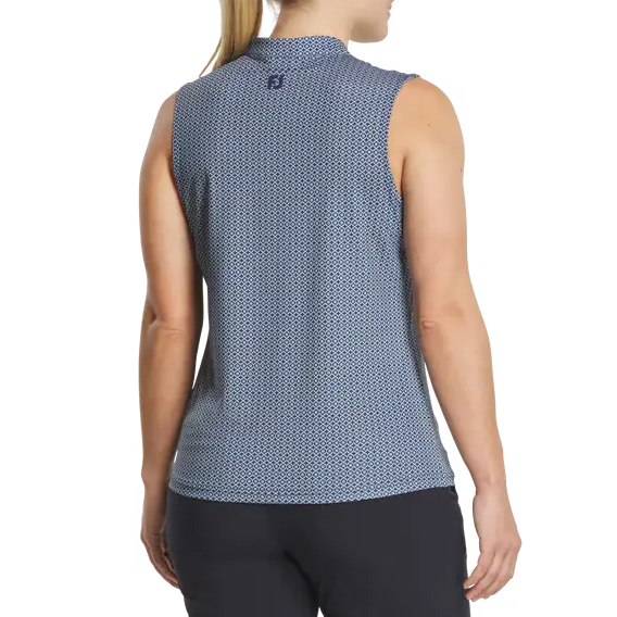 FootJoy Ladies Sleeveless Quarter Zip Shirt - Navy/Emerald