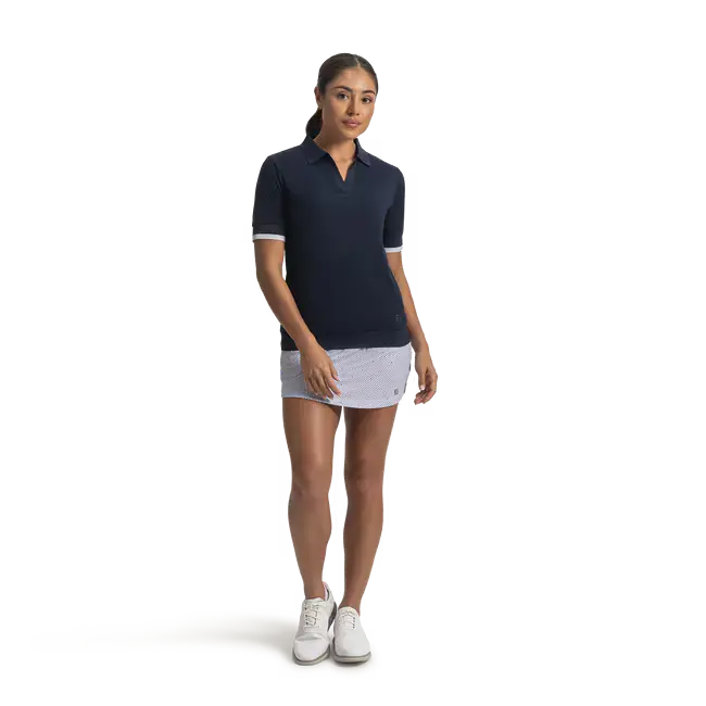 FootJoy Ladies Textured Knit Polo - Navy