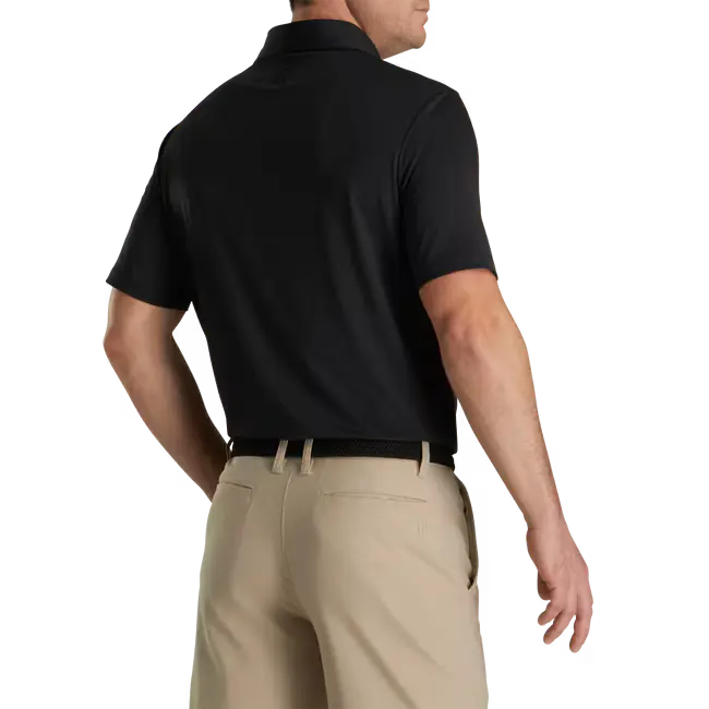 FootJoy Solid Lisle Set On Placket - Black