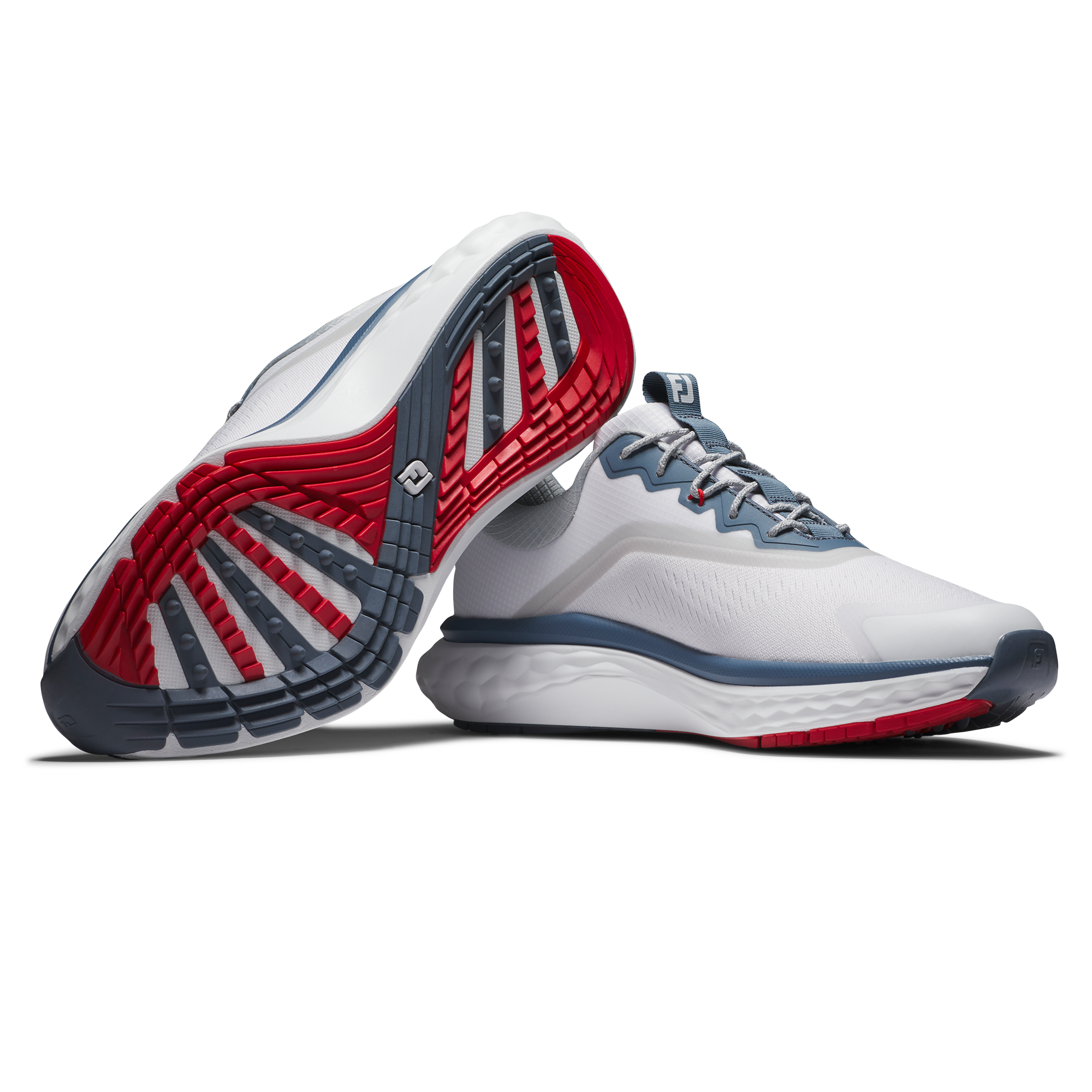 FootJoy Men`s Quantum Textile Golf Shoes - White / Blue / Red