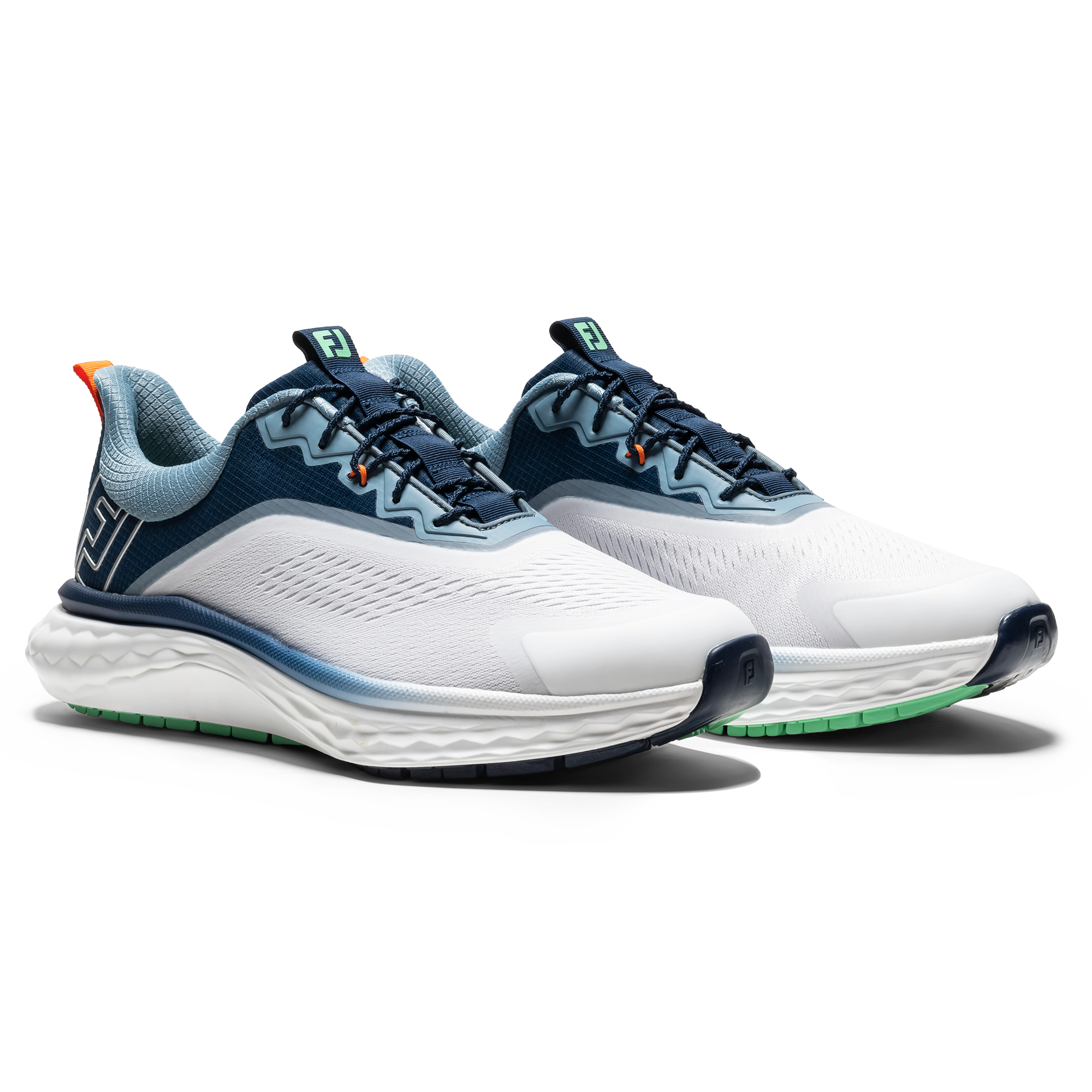 FootJoy Men`s Quantum Textile Golf Shoes - White/Peacoat/Aquamarine