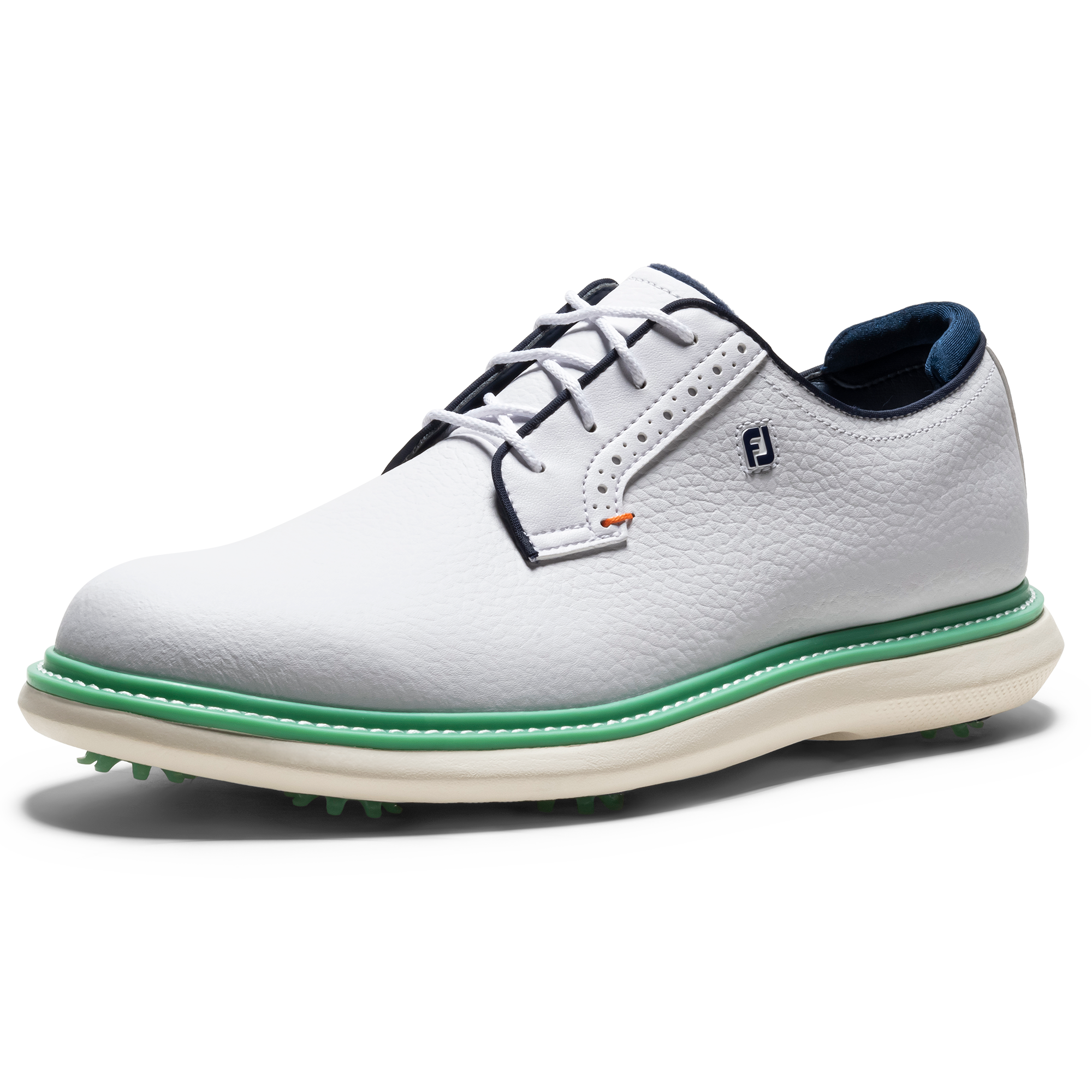 FootJoy Men's 2025 Traditions Golf Shoes - White/Navy/Teal