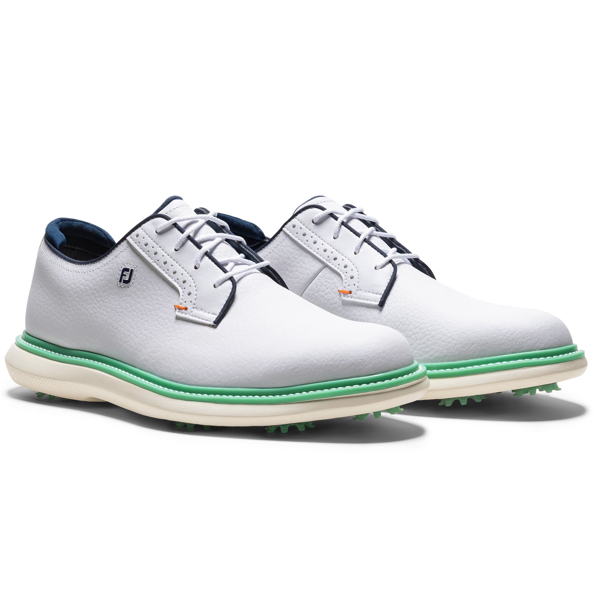 FootJoy Men's 2025 Traditions Golf Shoes - White/Navy/Teal