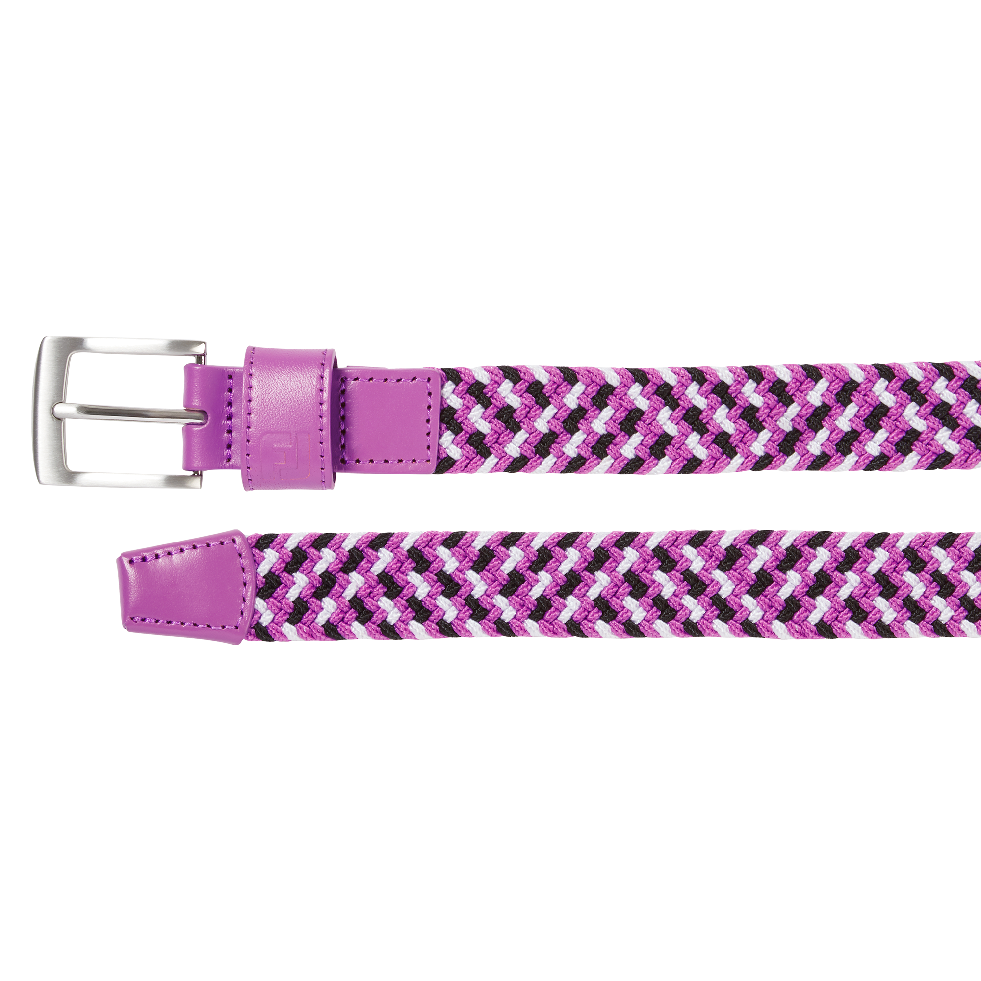 Footjoy Ladies Braided Belt - Black/White/Berry