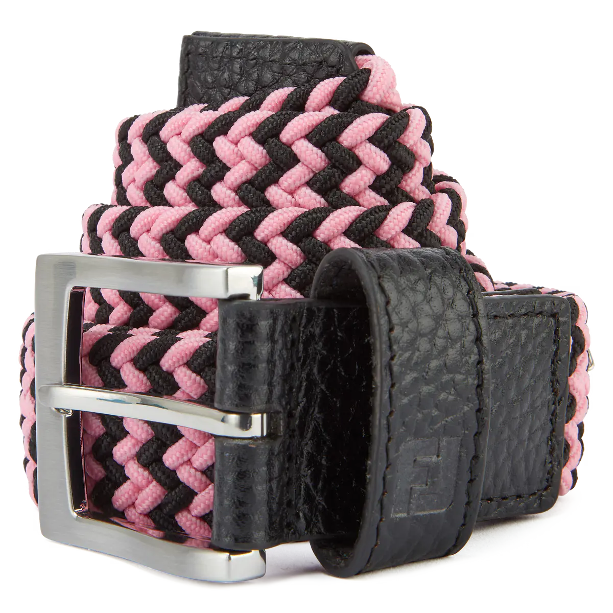FootJoy Braided Belt - Black/ Pink Pop