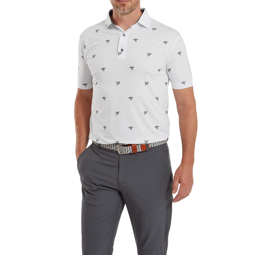 FootJoy Thistle Print Lisle Polo - White