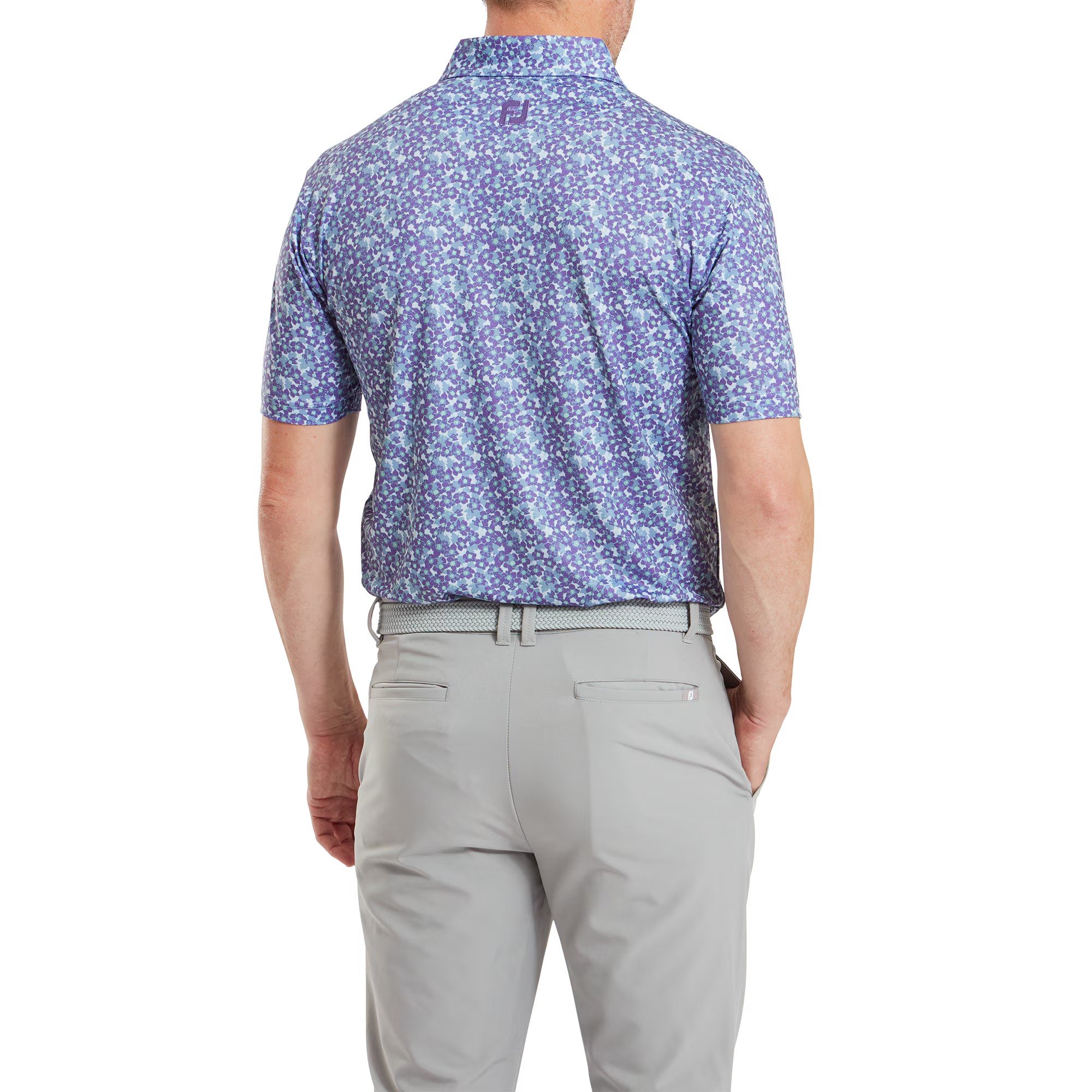 FootJoy Primrose Print Lisle Polo - Thistle/Storm/Mist