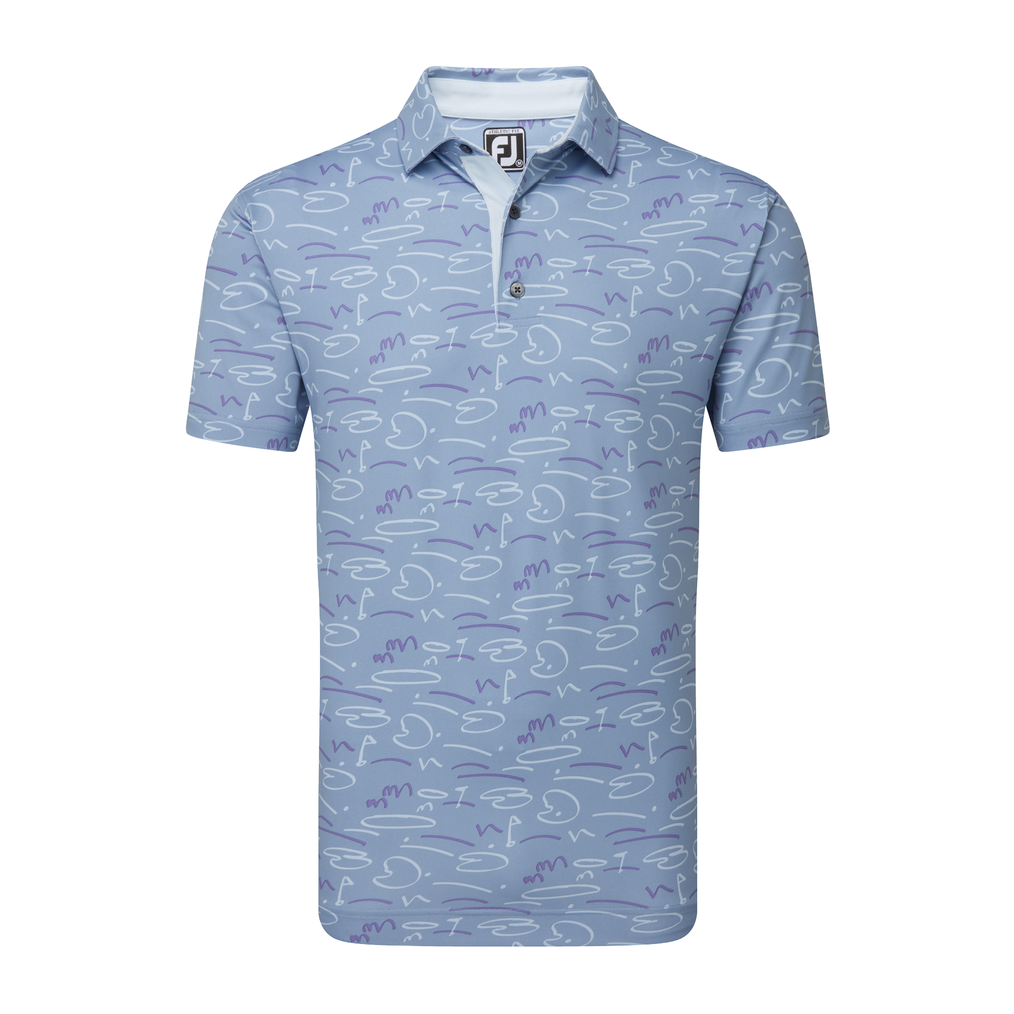 FootJoy Golf Course Doodle Pique Polo - Storm