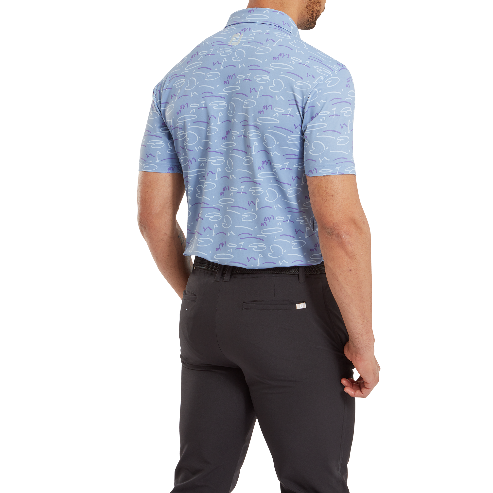 FootJoy Golf Course Doodle Pique Polo - Storm